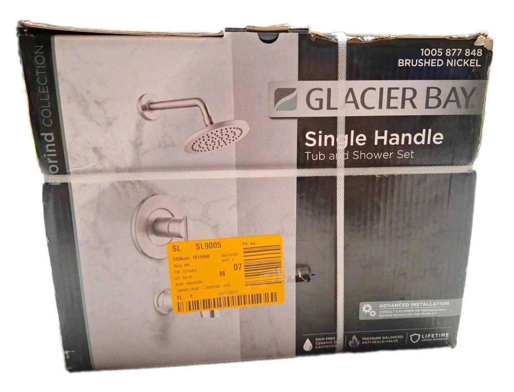 Glacier Bay Dorind Single‑Handle 1‑Spray Tub Faucet Matte Black Bathroom Fixture
